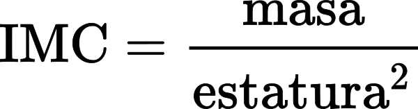 formula para calcular el indice de masa corporal